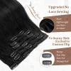 Ve Sunny Human Hair Clip in Extensions Black Clip in Hair Extensions Clip in Extensions Real Human Hair 24inch Long Straight Hair Like Your Own Hair 7pcs 120g view 3
