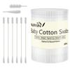 Baby Cotton Swabs, Paper Sticks Cotton Buds for Baby Ear Nose Clean-200Pcs(Spiral & Round) view 1