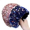 2PCS Women Girls Sparkle wide-Brimmed Hair Band Sweet Reversible Sequin Headband Hair Hoops Hair Accessories (Pink + Blue) view 1