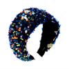 2PCS Women Girls Sparkle wide-Brimmed Hair Band Sweet Reversible Sequin Headband Hair Hoops Hair Accessories (Pink + Blue) view 4