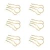 6 Pieces 4 Teeth Hair Combs Pins Brass Hair Fork Clips Hair Bun Plug Holder Hairside Comb Clip for Women, Small 46 x 26mm, Golden view 1