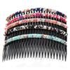 5 Pcs Multicolor Chiffon Floral 24 Teeth Side Comb Pin Clip Plastic Hair Comb Headwear Hair Accessories for Women (A#) view 1