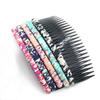 5 Pcs Multicolor Chiffon Floral 24 Teeth Side Comb Pin Clip Plastic Hair Comb Headwear Hair Accessories for Women (A#) view 2