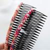 5 Pcs Multicolor Chiffon Floral 24 Teeth Side Comb Pin Clip Plastic Hair Comb Headwear Hair Accessories for Women (A#) view 4