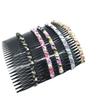5 Pcs Multicolor Chiffon Floral 24 Teeth Side Comb Pin Clip Plastic Hair Comb Headwear Hair Accessories for Women (B#) view 1