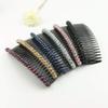 6 Pcs Women Plastic Hair Combs Manual String Bead 24 Teeth Rhinestone Side Comb Pin Clip Headwear Hair Accessories (Random Color) view 2