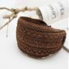 2 PCS Women Lady Fashion Vintage Handmade Woven Wide Hairband Retro Fabric Knitting Hard Headband Headwear (Red Wine+Brown) view 2