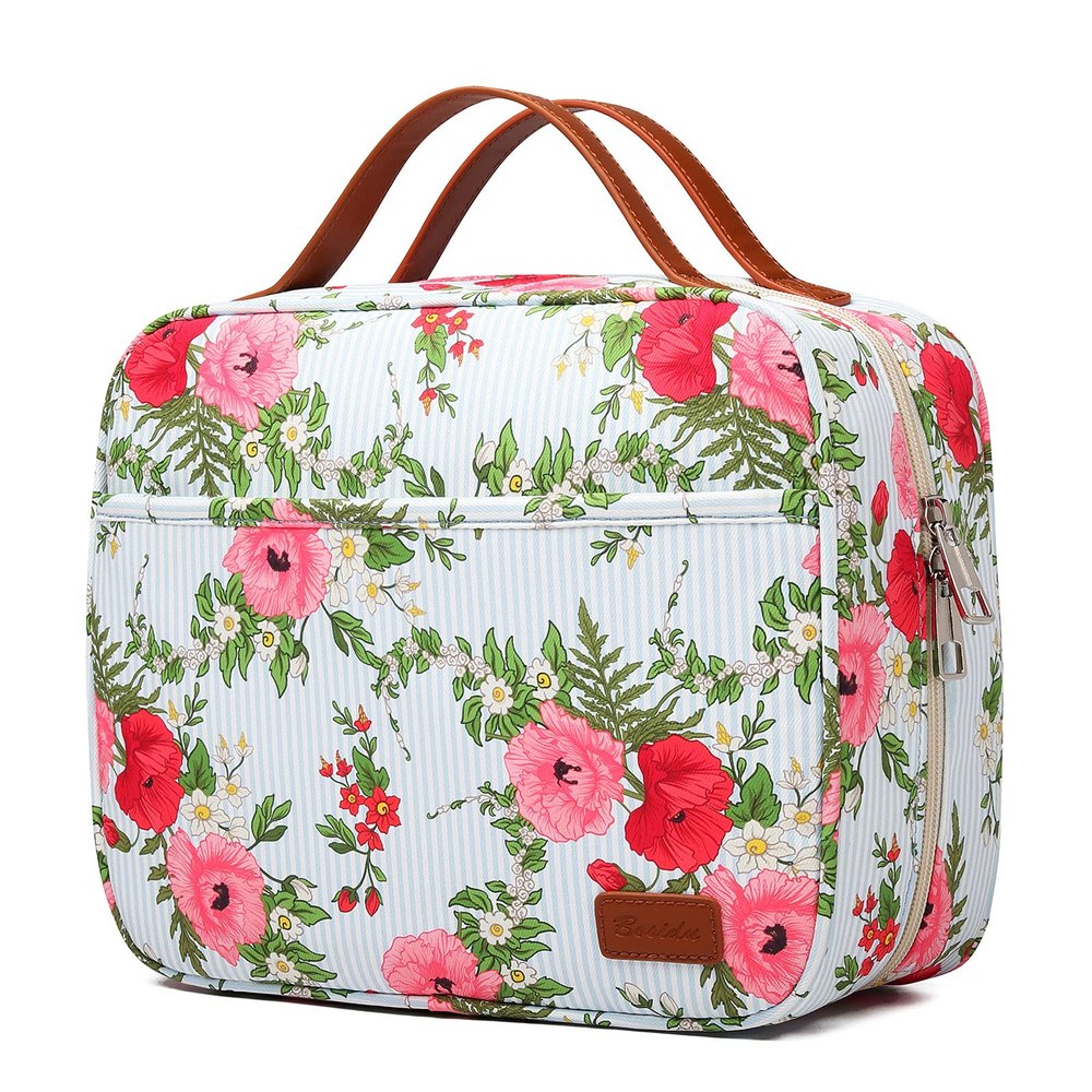 Bosidu Hanging Travel Toiletry Bag, Large Capacity Cosmetic Travel Toiletry Organizer for Women with 4 Compartments & 1 Sturdy Hook, Perfect for Daily Use/Christmas