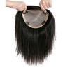 100% Real Human Hair Crown Topper Hair Pieces for Women with Thinning Hair, Susanki 6" x 6.7" Silk Top Hair Toppers with Clip on, 10" Off Black view 1