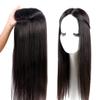 100% Real Human Hair Crown Topper Hair Pieces for Women with Thinning Hair, Susanki 6" x 6.7" Silk Top Hair Toppers with Clip on, 12" Off Black view 2