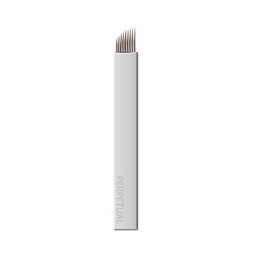50 9CF Microblading Microblades 9 Curved Flat Flexi Needles Permanent Makeup Sloped Flat Micro Blades Manual Eyebrows