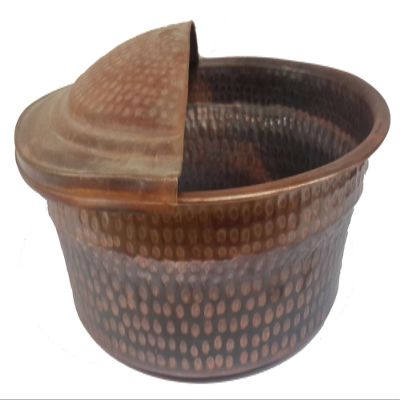 Rustic Matte Copper Foot Rub Spa Beauty Salon Massage Pedicure Bowl + Footrest