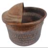 Rustic Matte Copper Foot Rub Spa Beauty Salon Massage Pedicure Bowl + Footrest view 1