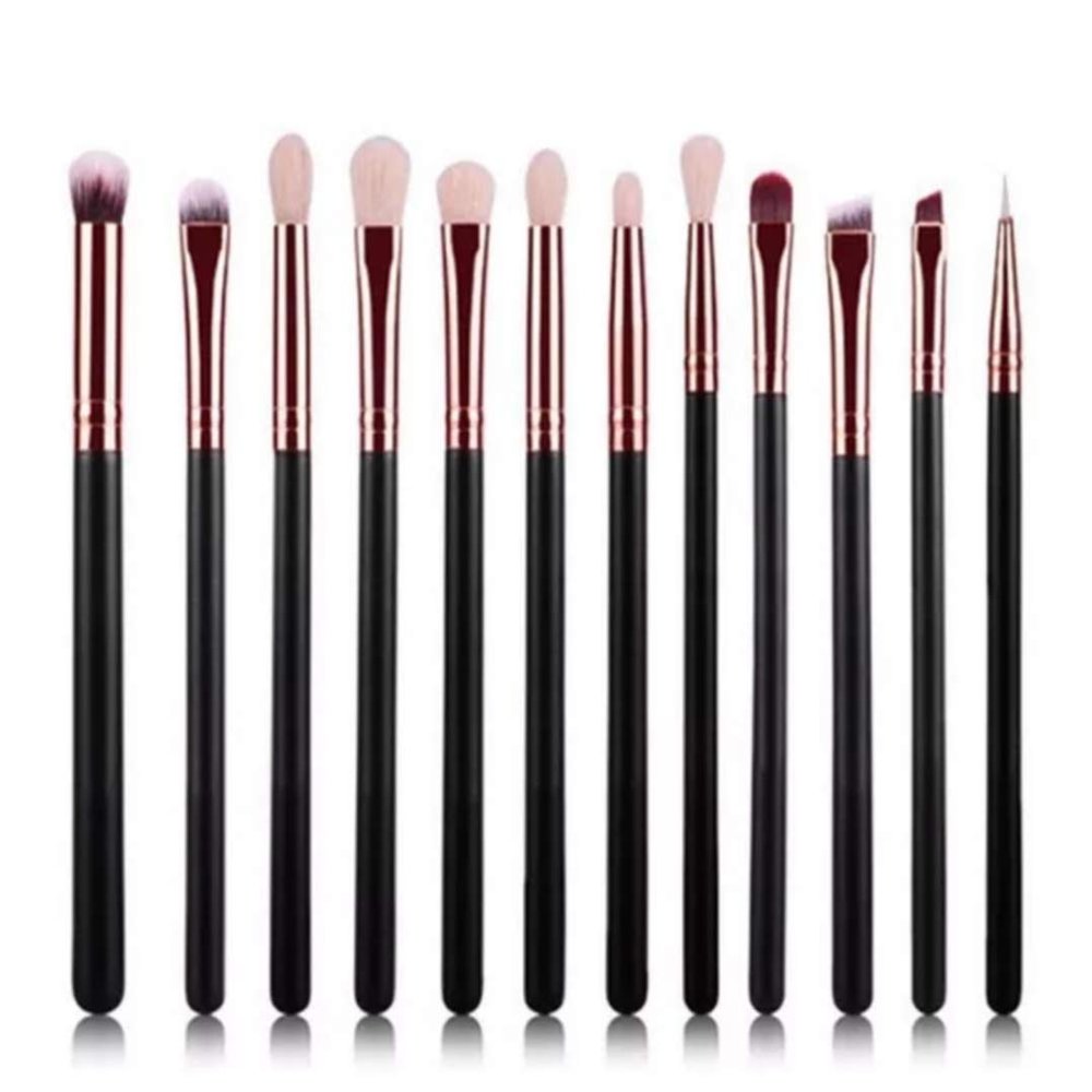 Royal Glam Black Rose Gold 12pcs Eyeshadow Makeup Brush Set