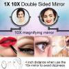 LANSI Wall Mounted Magnifying Makeup Mirror with 1X 10X Magnification and Extendable Arm, 8 Inch Double Sided Vanity Mirror for Bathroom, Wall Mirror for Teen Girls, Women, Matte Black view 2