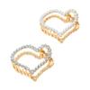 Set of 2 Metal Hair Claw Clips with Rhinestone or Imitation Pearl Non Slip Hair Clamp Jaw Clip (Love style) view 1