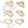 Set of 2 Metal Hair Claw Clips with Rhinestone or Imitation Pearl Non Slip Hair Clamp Jaw Clip (Love style) view 2