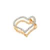 Set of 2 Metal Hair Claw Clips with Rhinestone or Imitation Pearl Non Slip Hair Clamp Jaw Clip (Love style) view 3
