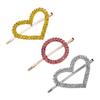3 Pcs Shining Rhinestone Crystal Love Heart Bobby Pins Hair Barrettes Alloy Round Hair Pins Hair Clips Styling Hair Accessories for Women view 1
