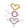 3 Pcs Shining Rhinestone Crystal Love Heart Bobby Pins Hair Barrettes Alloy Round Hair Pins Hair Clips Styling Hair Accessories for Women view 2