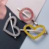 3 Pcs Shining Rhinestone Crystal Love Heart Bobby Pins Hair Barrettes Alloy Round Hair Pins Hair Clips Styling Hair Accessories for Women view 3