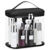 Heavy Duty Leak Proof Clear Travel Bags for Toiletries, Transparent Makeup Cosmetic Bag with Zipper and Handle (Large, Black) view 1