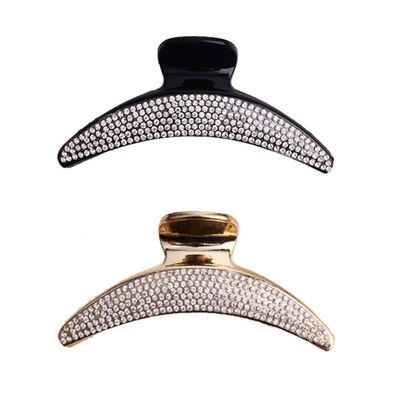 2 Pcs Sparkly Full Rhinestone Crystal Plastic Moon Shape Hair Claw Clips Strong Grips Jaw Clip Hair Clip Hair Pin Clamp Hair Accessories for Women