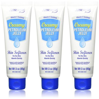 Creamy Petroleum Jelly Hand Cream for Dry, Rough Skin, 3 oz each (3 pack), Absorbs Quickly, Multi Pack, Softly Scented