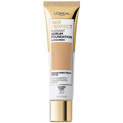 L'Oreal Paris Age Perfect Radiant Serum Foundation with SPF 50, Golden Ivory, 1 Ounce