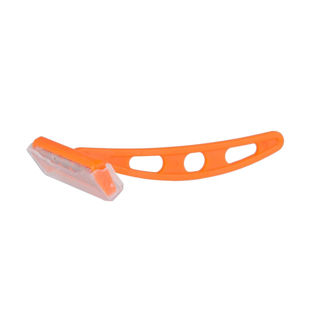 Security Shield Razor, Single Edge, Single Blade, Short Orange Handle, 500/bx, 4bx/cs