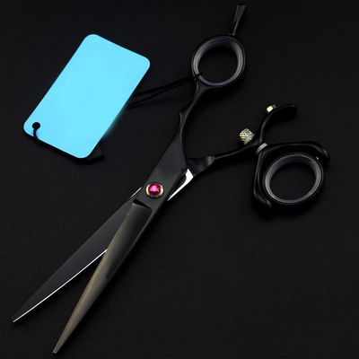 Sharp Hair Cutting Set Stainless Steel Hair Cutting & Thinning Scissors Shears Thinning Scissors for Barbers or Home Use,Black,flatcut6inch