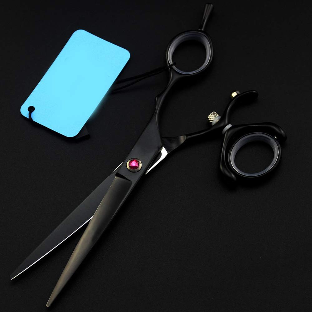 Sharp Hair Cutting Set Stainless Steel Hair Cutting & Thinning Scissors Shears Thinning Scissors for Barbers or Home Use,Black,flatcut6inch