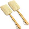 2 Pack Natural Exfoliating Loofah Luffa Loofa Bath Brush On a Stick, Shower Sponge Back Scrubber with Long Wooden Handle for Men & Women, Deep Clean and Invigorate Your Skin Back Brush view 1