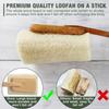 2 Pack Natural Exfoliating Loofah Luffa Loofa Bath Brush On a Stick, Shower Sponge Back Scrubber with Long Wooden Handle for Men & Women, Deep Clean and Invigorate Your Skin Back Brush view 2