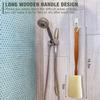 2 Pack Natural Exfoliating Loofah Luffa Loofa Bath Brush On a Stick, Shower Sponge Back Scrubber with Long Wooden Handle for Men & Women, Deep Clean and Invigorate Your Skin Back Brush view 3