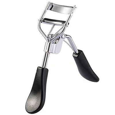 AKOAK 1 Pack Stainless Steel Wide Angle Eyelash Curler, Natural Eyelash Curls, Long Lasting, Fits All Eye Shapes, Women Makeup Tool (Black)