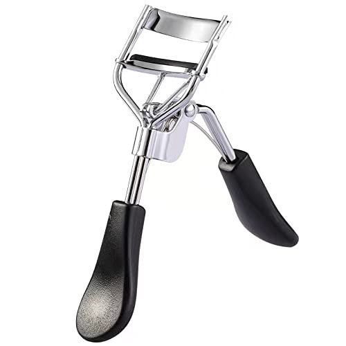 AKOAK 1 Pack Stainless Steel Wide Angle Eyelash Curler, Natural Eyelash Curls, Long Lasting, Fits All Eye Shapes, Women Makeup Tool (Black)