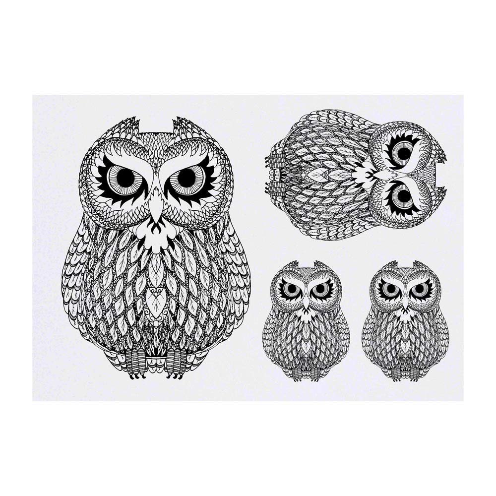 Azeeda 4 x 'Owl' Temporary Tattoos - Water Resistant, Skin-Safe, Non-Toxic Transfers, Mixed Sizes (TO00001748)