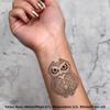 Azeeda 4 x 'Owl' Temporary Tattoos - Water Resistant, Skin-Safe, Non-Toxic Transfers, Mixed Sizes (TO00001748) view 2