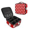 ALAZA Red White Polka Dot Makeup Cosmetic Case Organizer Portable Storage Bag Travel Makeup Train Case with Adjustable Dividers view 1