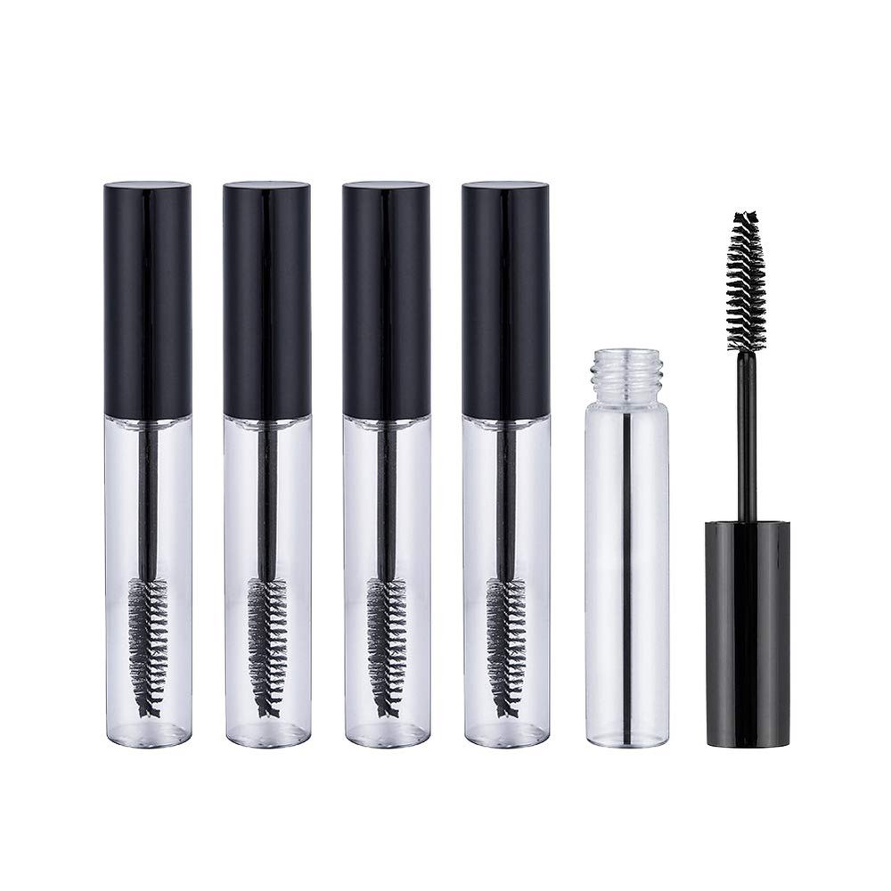 AKOAK 5Pcs 10ml Reusable Transparent Empty Mascara Tube Stick, Mascara Container Bottle, Female DIY Makeup Tool Accessories, Suitable for Home and Travel