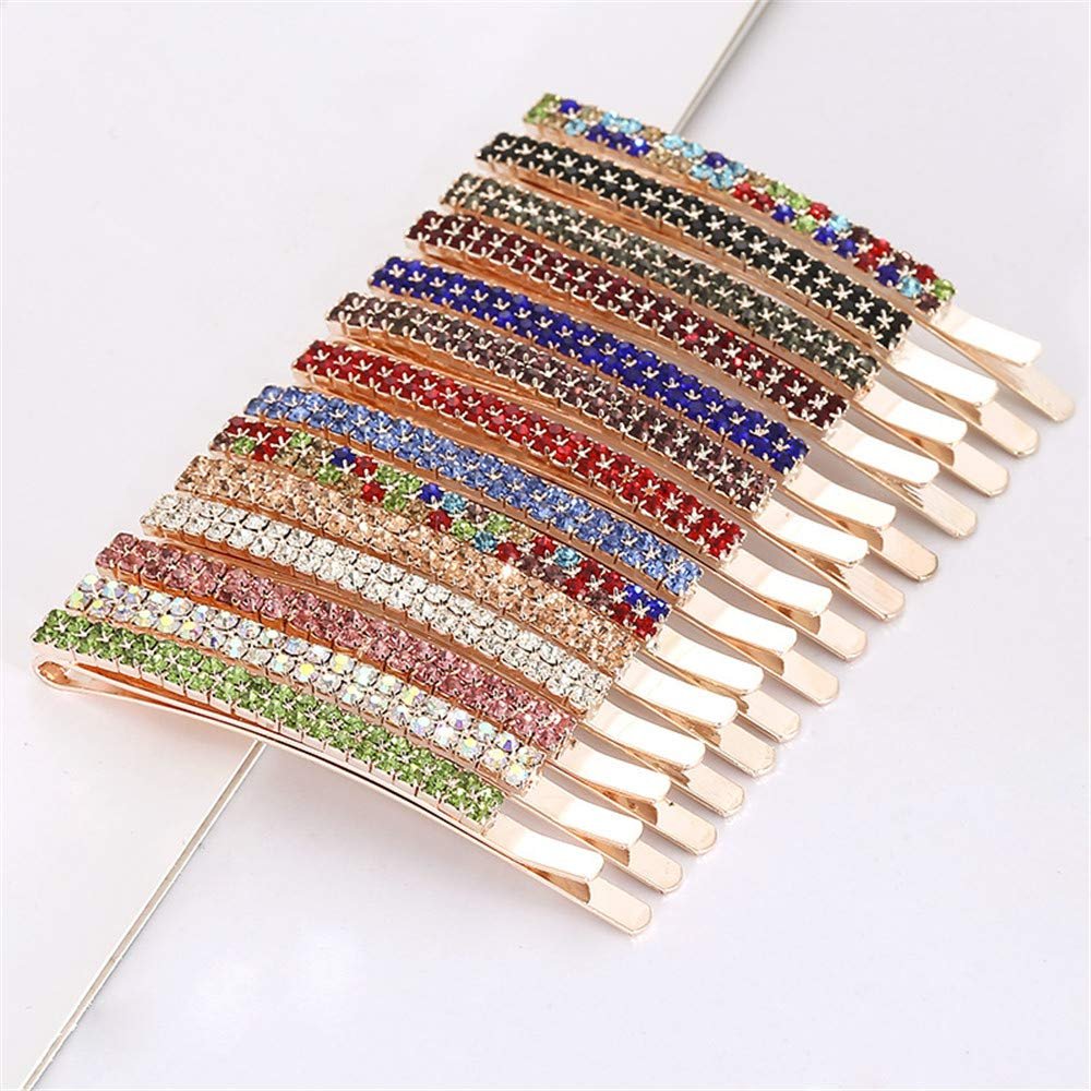 15 Pcs Rhinestone Bobby Pins Crystal Hair Clips Hairpin Sparkling Hair Barrettes Jewelry Gifts Hair Accessories for Women and Girls