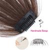 3D Light Fringe Human Hair 613# Blonde Straight Bangs Clip in Forehead Topper no Temple view 4
