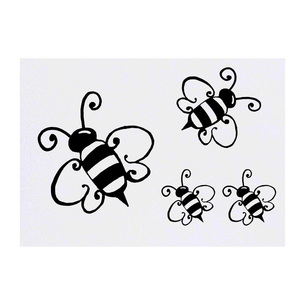 Azeeda 4 x 'Bumble Bee' Temporary Tattoos - Water Resistant, Skin-Safe, Non-Toxic Transfers, Mixed Sizes (TO00006456)
