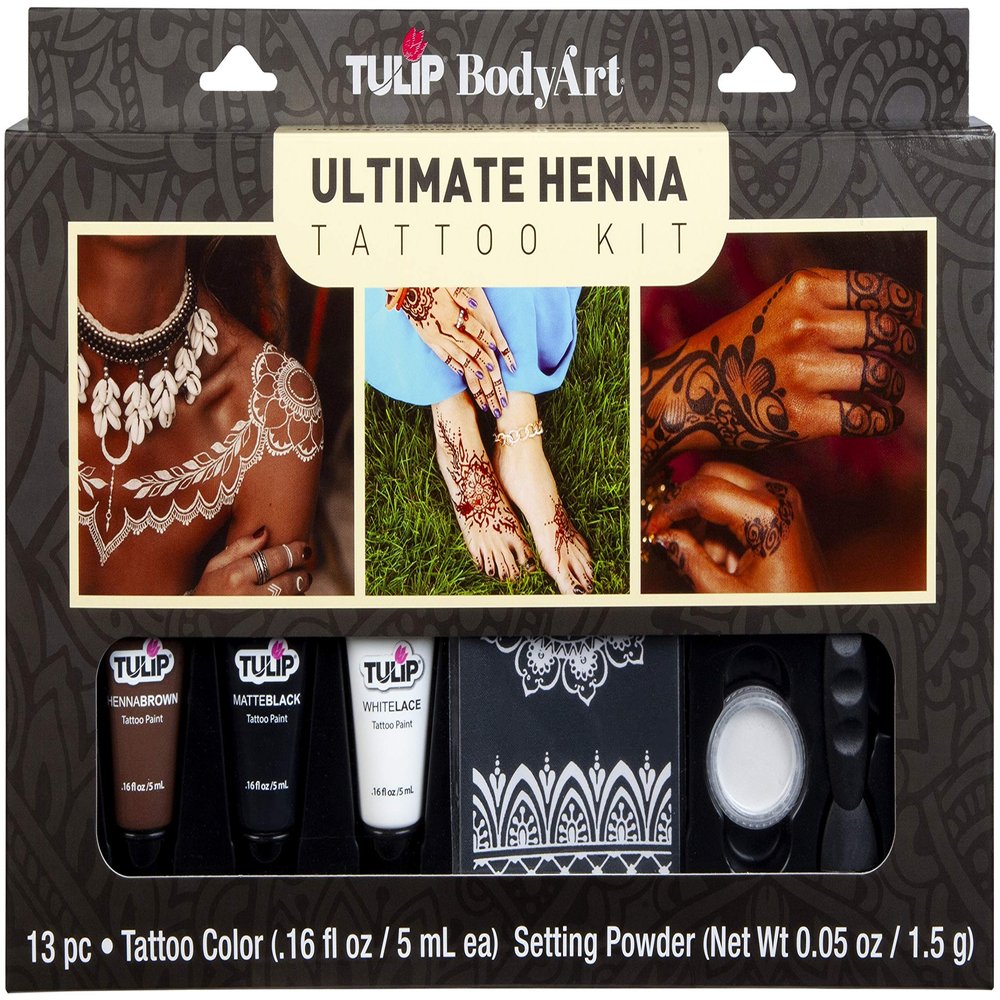 Tulip Body Art Ultimate Henna Tattoo Kit, Temporary Tattoos, Body Art Stencils