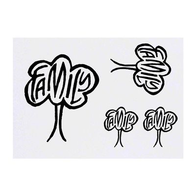 Azeeda 4 x 'Family Tree' Temporary Tattoos - Water Resistant, Skin-Safe, Non-Toxic Transfers, Mixed Sizes (TO00008029)