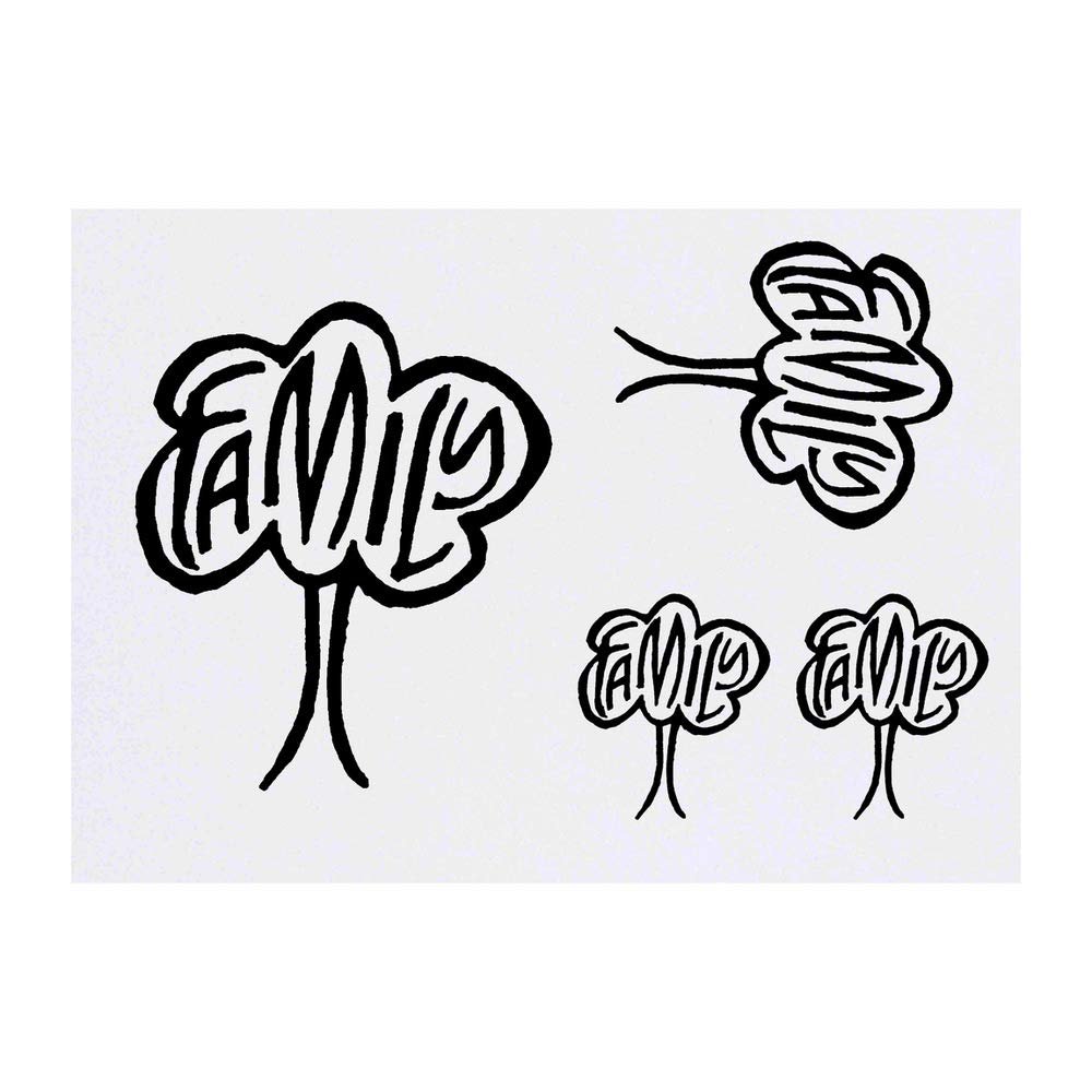 Azeeda 4 x 'Family Tree' Temporary Tattoos - Water Resistant, Skin-Safe, Non-Toxic Transfers, Mixed Sizes (TO00008029)