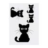 Azeeda 4 x 'Black Cat' Temporary Tattoos - Whiskered Feline Outline In Sitting Pose - Water Resistant, Skin-Safe, Non-Toxic Transfers, Mixed Sizes (TO00009462) view 1