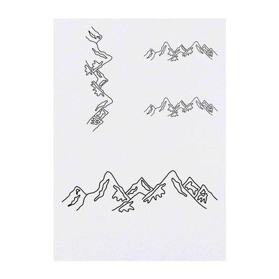 Azeeda 4 x 'Mountain Range' Temporary Tattoos - Water Resistant, Skin-Safe, Non-Toxic Transfers, Mixed Sizes (TO00010501)