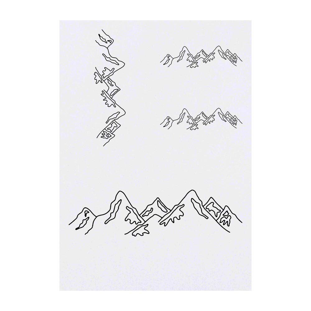 Azeeda 4 x 'Mountain Range' Temporary Tattoos - Water Resistant, Skin-Safe, Non-Toxic Transfers, Mixed Sizes (TO00010501)